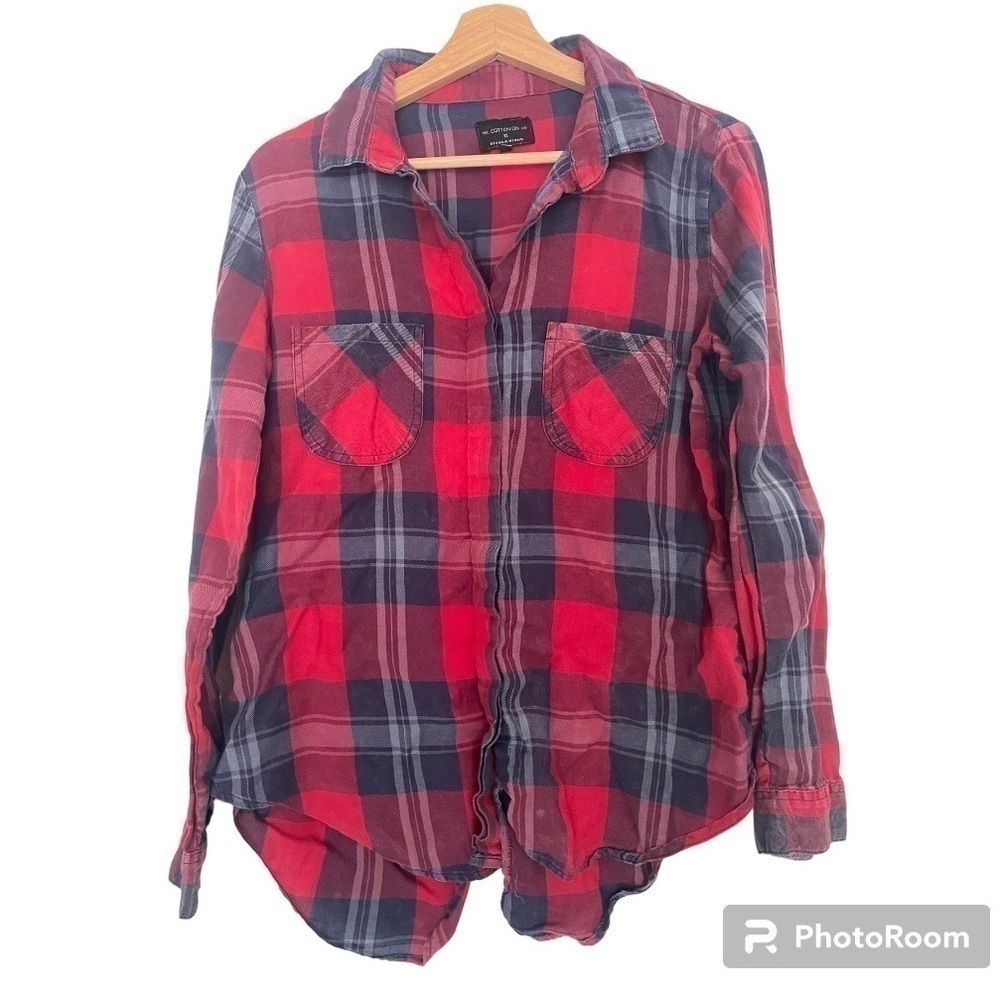 COTTON ON RED PLAID FALL FLANNEL SIZE XS